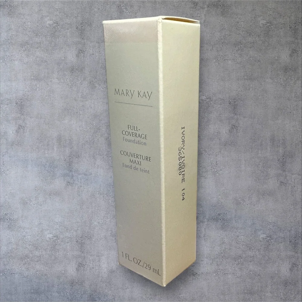 NIB Mary Kay‎ Full Coverage Foundation Ivory 104 365000 1 oz Gray Cap